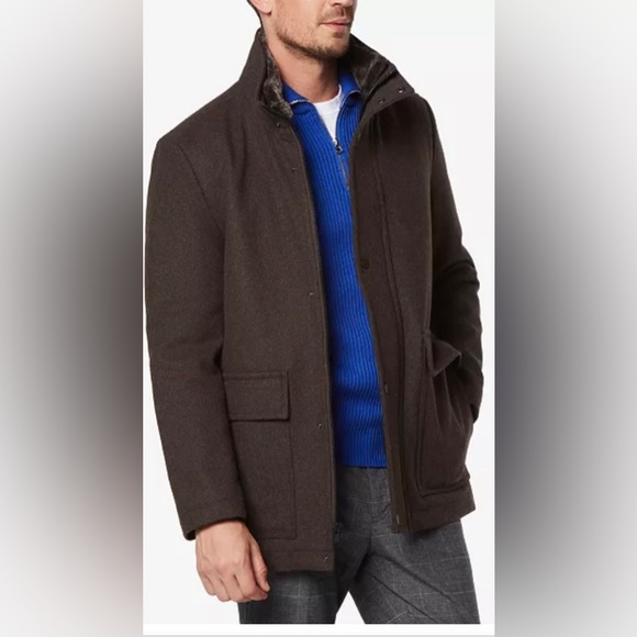 Andrew Marc Hickory Coat Jacket mens size S-wool faux fur-NWT - Picture 1 of 5